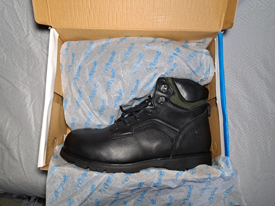 Black Leather Surefit Work Boot Size 14 WW