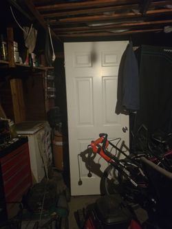 Interior white door, just regular knob; NO LOCK.