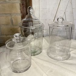 Glass Candy Jars Set Of 3 