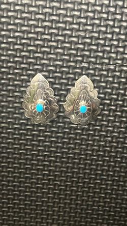 Handmade Sterling Silver And Turquoise Earrings