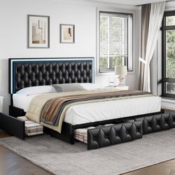 Full Black Bed Frame 