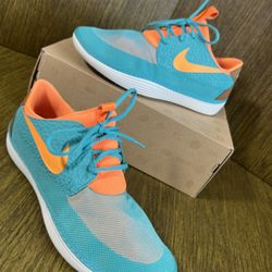 NIKE / Miami Dolphins SOLARSOFT MOCCASINS /  Water Shoes Lake Sports Slip on kicks / Men's 12 / Like New w/ Box! Worn 2x / Teal, Solar Orange, Brown &