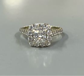Neil Lane 14K While Golf Diamond Bridal Ring - 1.6 CTW - 4.8gr - Size 6