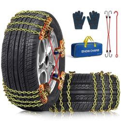 Snow Tire Chains for Car SUV Pickup Trucks, Universal Car Snow Chains, Snow Traction for Tires