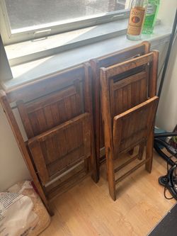 4 wood chairs