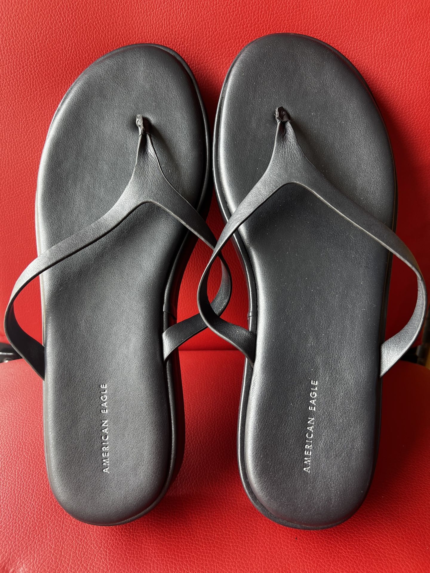 American Eagle Beach Flip Flop / Sandal Thong Slippers Black Size 9,5