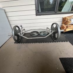 CAP Barbell Olympic Hexagon Trap Bar & 140 Ibs Weider Cast Iron Olympic Weight Plates