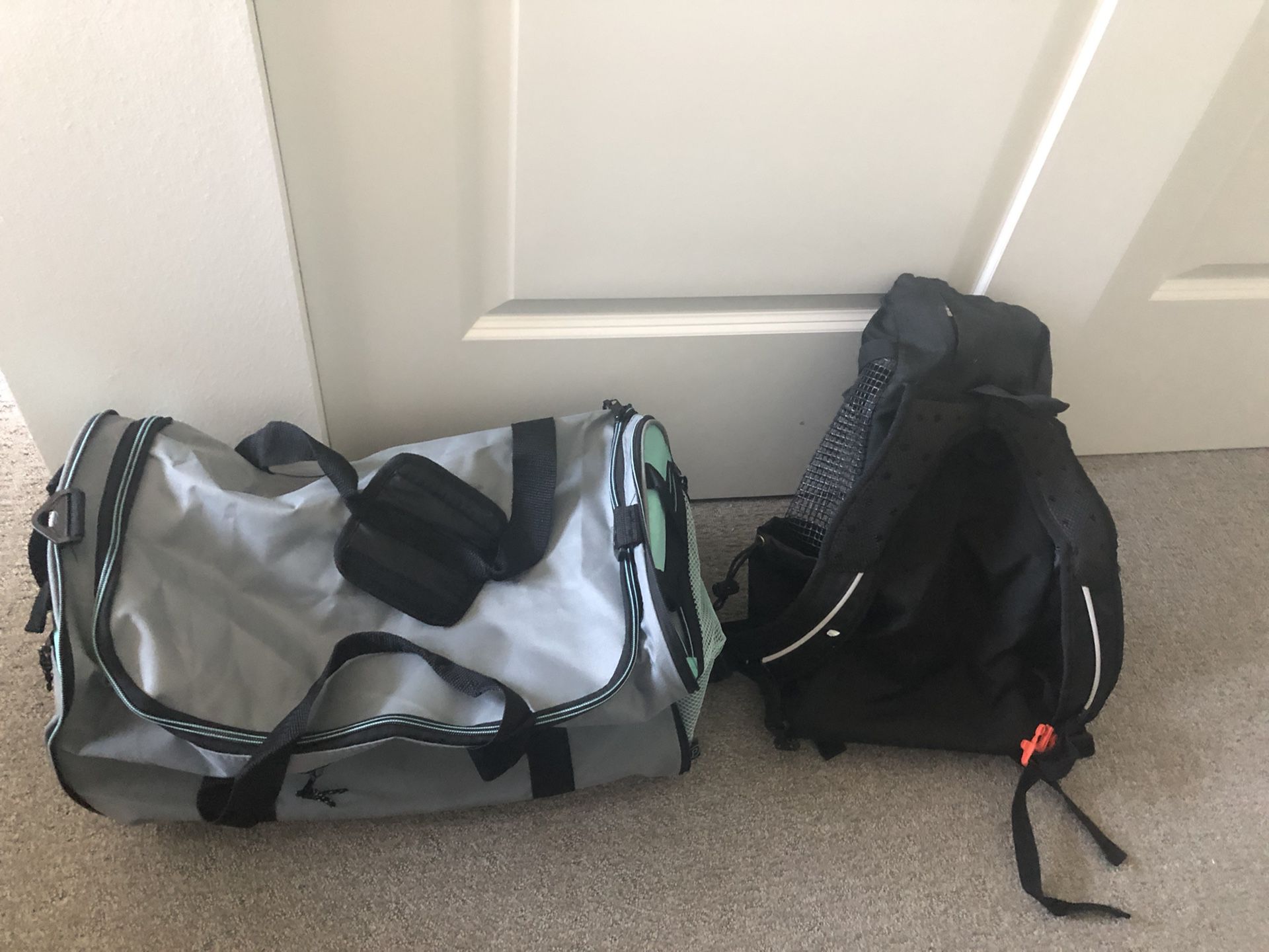 sports bag and backpack, all for $15