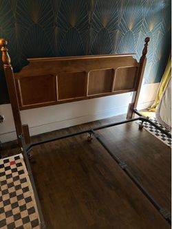 Antique Real Wood King Bed Frame