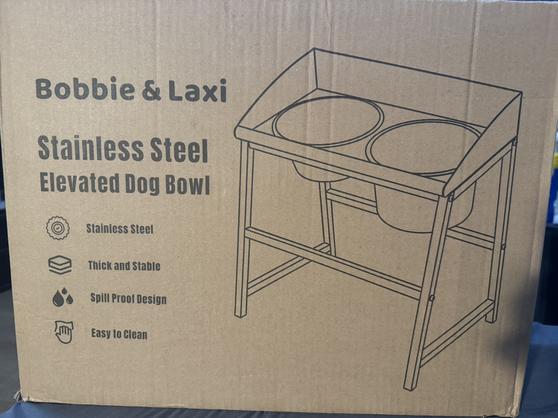 Bobbie & Laxi Elevated Dog Bowls for Large Dogs Stainless Steel 