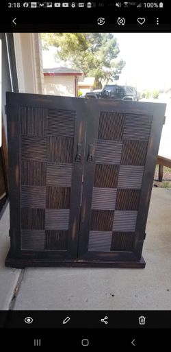 BEAUTIFUL ARMOIRE BLACK REAL WOOD STURDY