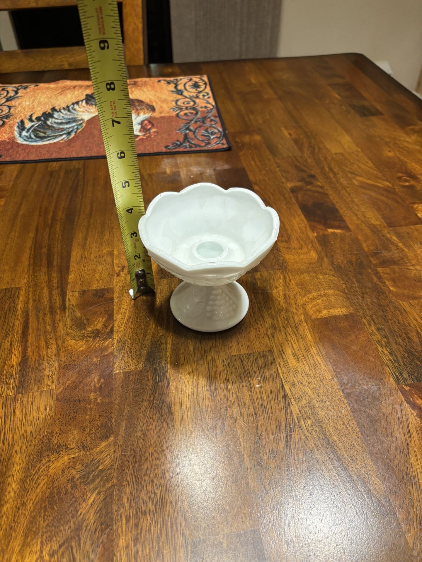 Vintage Milk Glass Candle Holder