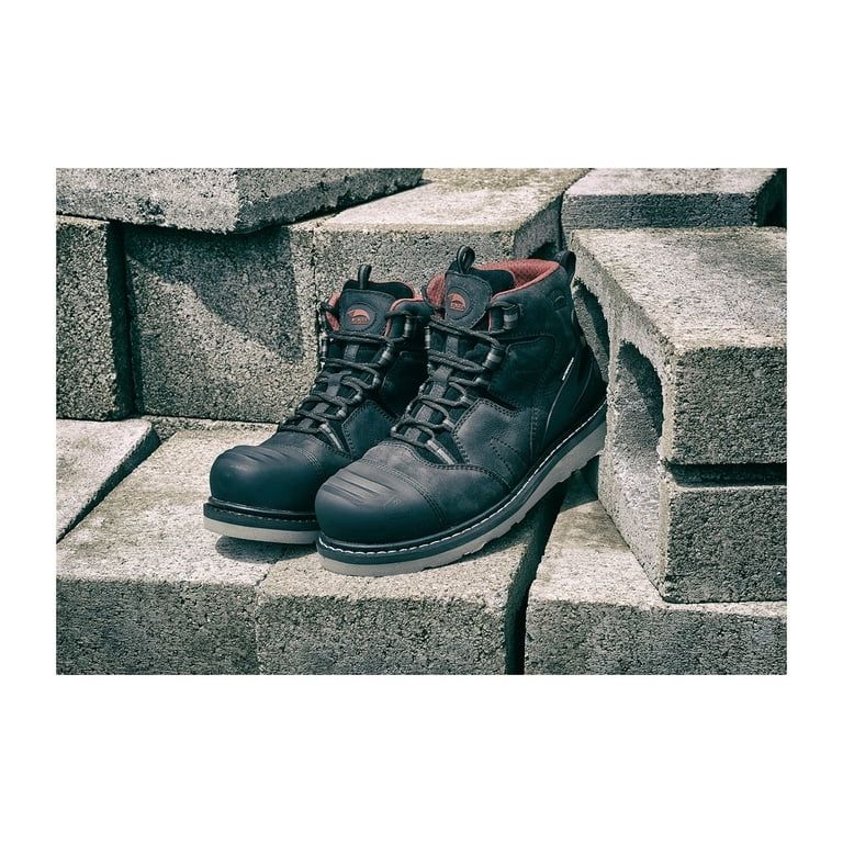 Avenger Work Boots Mens Wedge Lace Up 6" Carbon Toe Leather Black 7502 size 7