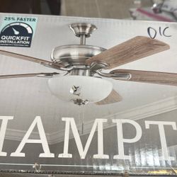 52” ROTHLEY NICKEL  CEILING FAN  NEW