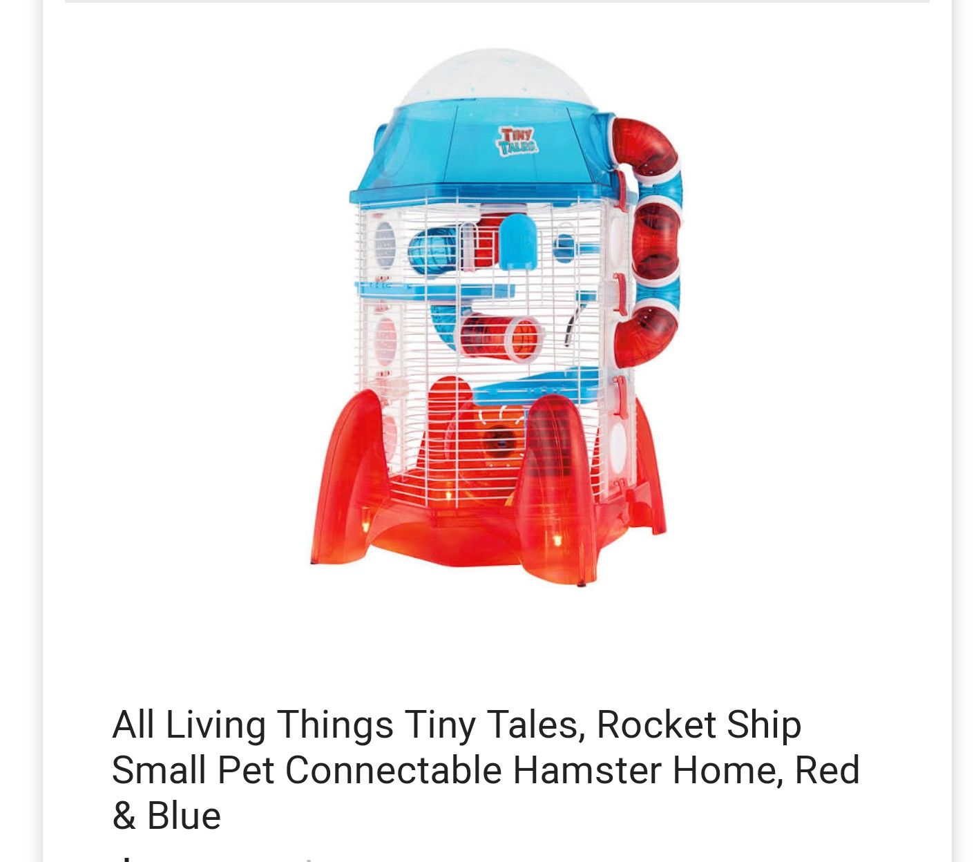 All living things tiny tales hamster light up Rocket ship connectable cage