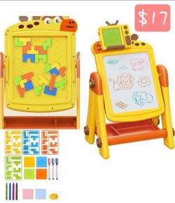 Easel for Kids, 3 in 1 Kid Easel, Kid Art Easel, Toddler Easel, White Board, Building Blocks, Tetris, Christmas Gift, Birthday Gift, Holiday Gift