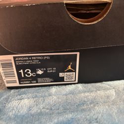 kids' jordan 4 retro white lt lemon twist sise 13c