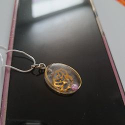 Golden Rose Silver Necklace 