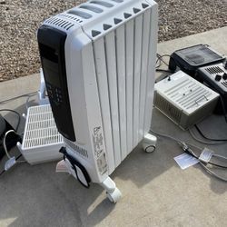 $50 - DeLonghi Full Room Heater PLUS  4 small heaters + 3 small fans ALL WORK GREAT