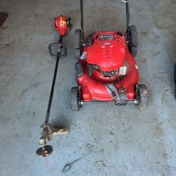 Troybilt Self Propelled Lawnmower and Weedeater 