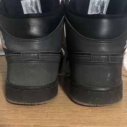 all black air jordan 1’s mids (i have the box and spair black laces)