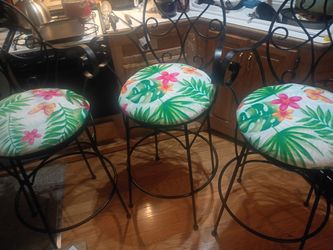 3 Wrought iron chairs