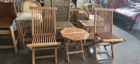 3 Pcs Teak Folding Outdoor