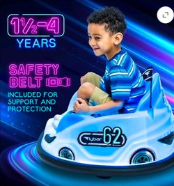 6V Blue Glow Bumper Car, Battery Powered Ride on for Children, Ages 1.5+, by Flybar