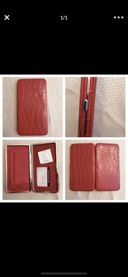 New red wallet clutch 7.25" x 4"
