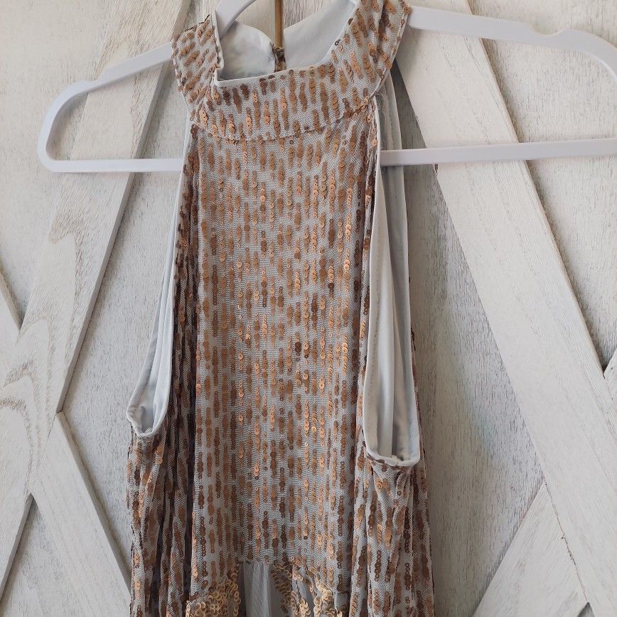 Sequined Halter Midi Dress