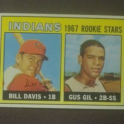 1967 Topps Bill Davis Gus Gil Cleveland Indians #253 Rookie RC Baseball Card Vintage Collectible Sports MLB