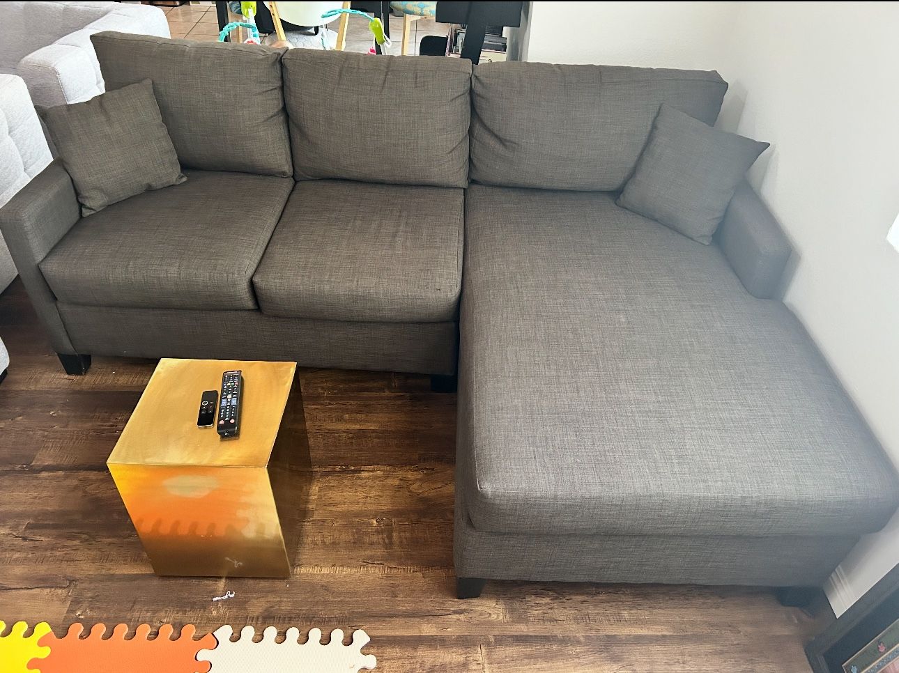 Couch: 2- Piece Charcoal Gray Sectional