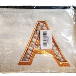 Personalized Makeup Bag (Monogram -A -B or -T ) Women's Travel Zipper-Pouch