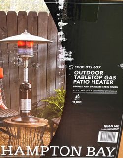 NEW Hampton Bay Outdoor Tabletop Gas Patio Heater – 11,000 BTU
