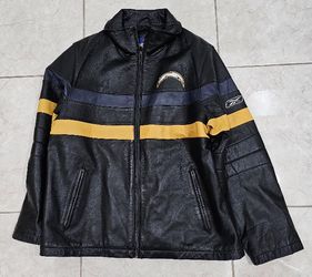 NFL Very RARE Vintage San DIEGO Chargers LEATHER  REEBOK Leather Jacket