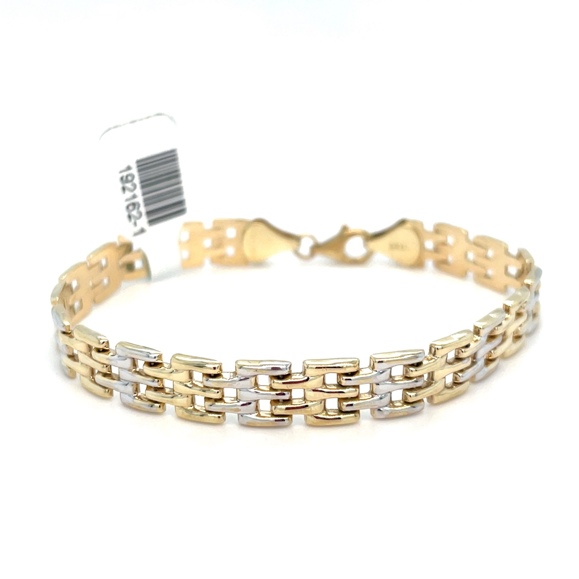 10Kt Two Tone Gold 7.5” Weave Style Bracelet 7.8g 192162