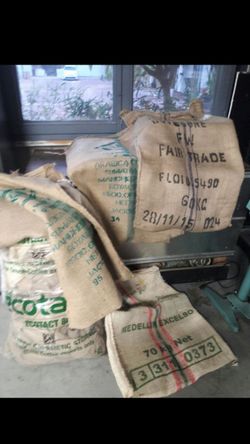 Large burlap sacs from coffee unique great for plants