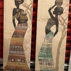 Tall African Canvas Wall Art Set (2 Pieces) – Statement Decor