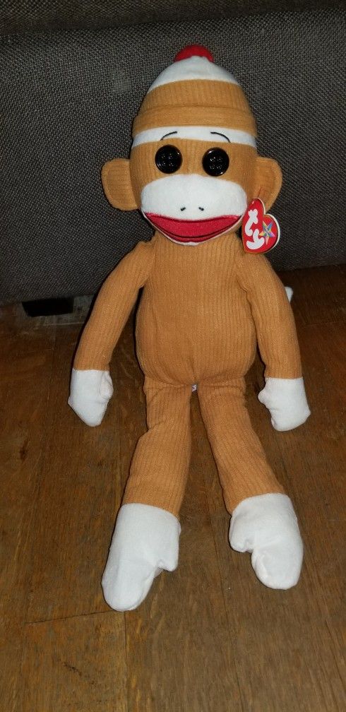 Socks the Sock Monkey Beanie Stuffed Toy