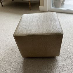 Braided Faux Leather Ottoman 
