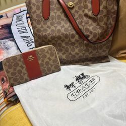 Coach bag & matching wallet