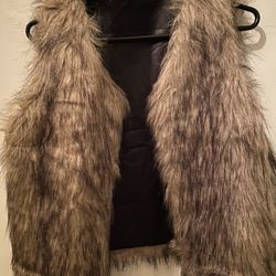 Faux Fur Womens Vest Neutral