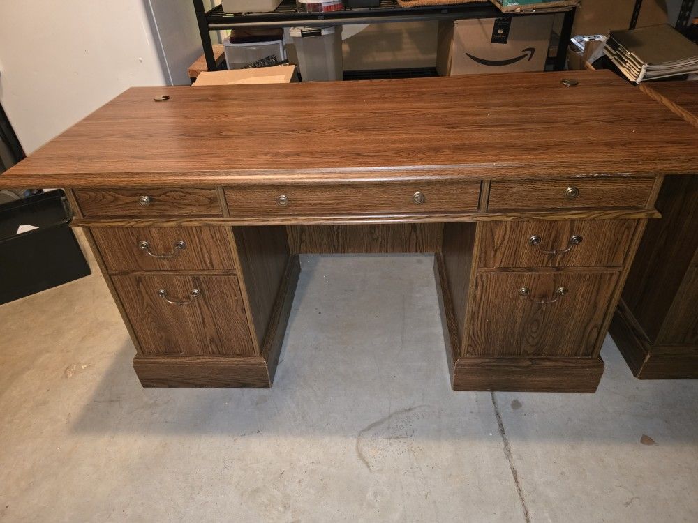 Desk and File Cabinet