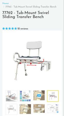 Tub Mount Swivel Sliding Bench