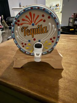 Tequila Barrel Dispenser with Wooden Stand