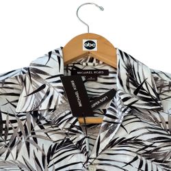 Movie and Tv Show Clothes small michael kors nwt mens palm print white SS shirt