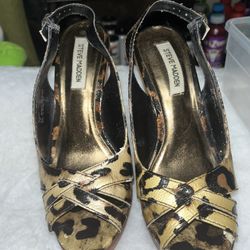Gold and black cheetah print Steve Madden heels