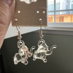 Small Sterling Silver Elephant Earrings 