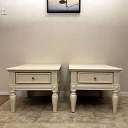 ✨ Designer Luxe Refurbished Solid Wood Side Tables – Set of 2 ✨