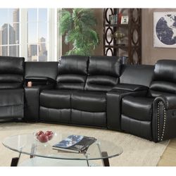 Black Motion Sectional Sofa